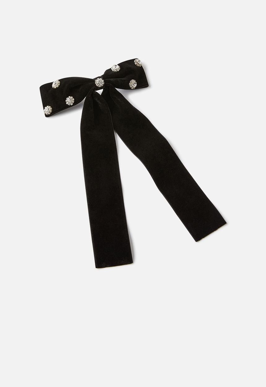 Rubi - Tilly hair bow- black velvet/diamante