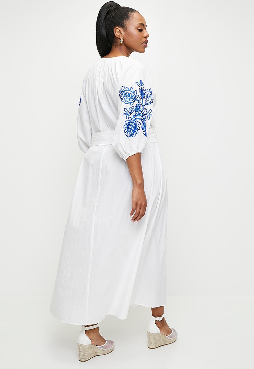 edit - Short sleeve embroidery tunic - white