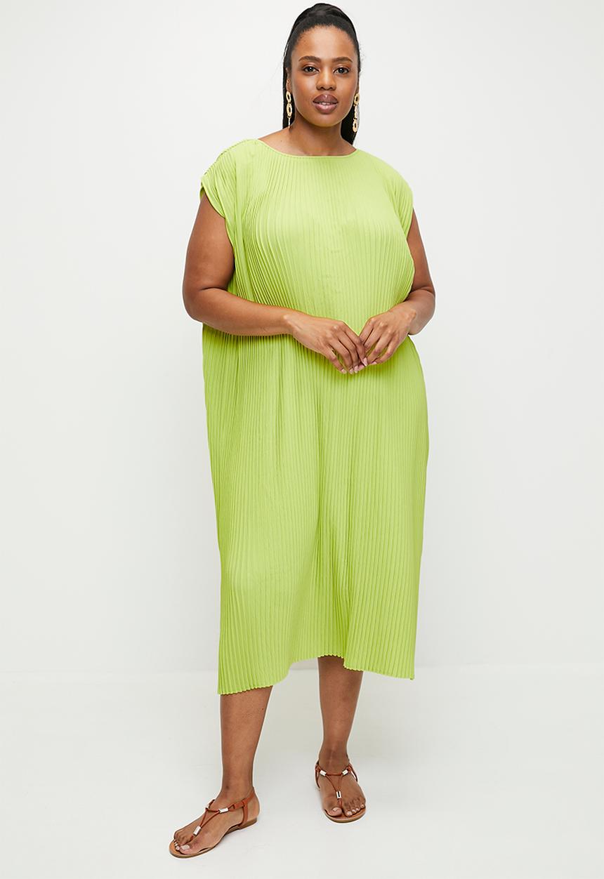 edit - Pleated tunic maxi dress - green