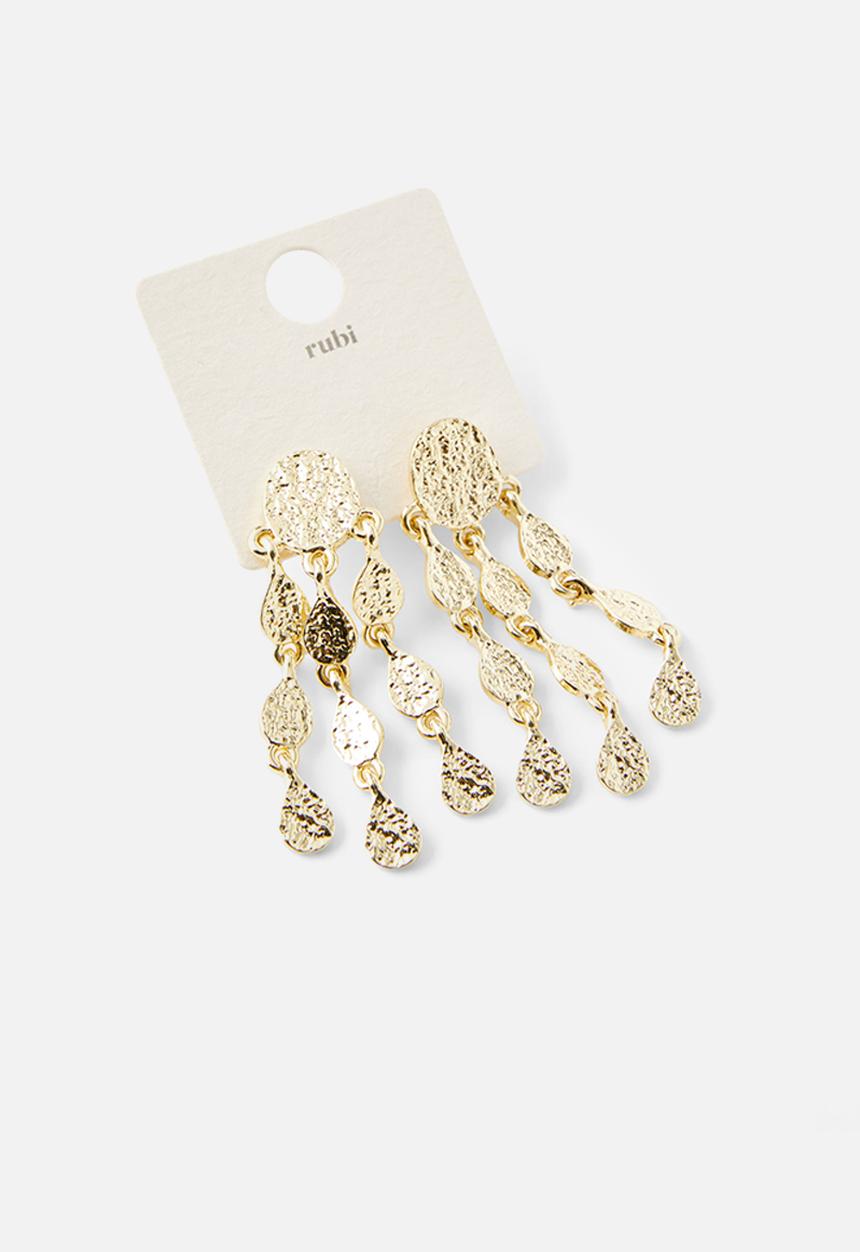 Rubi - Mid charm earring- up hammered coins