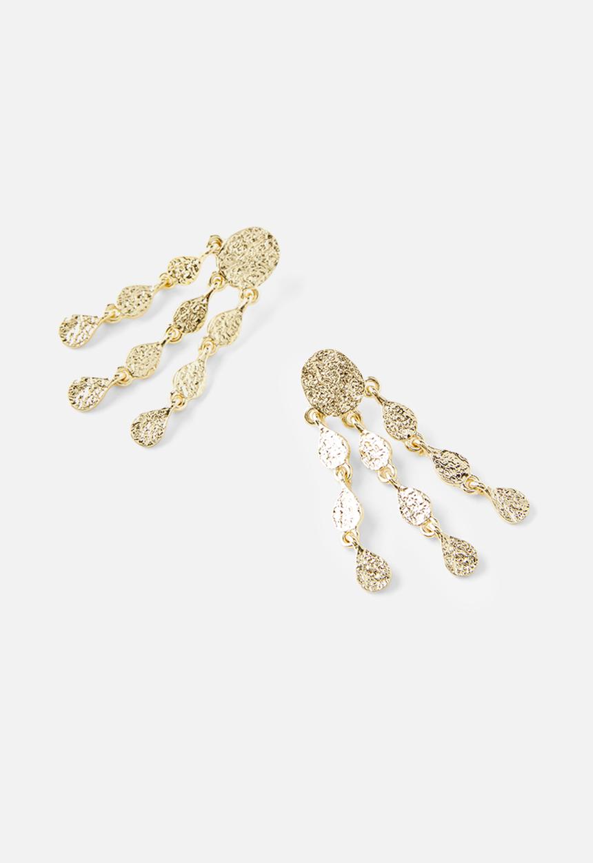 Rubi - Mid charm earring- up hammered coins