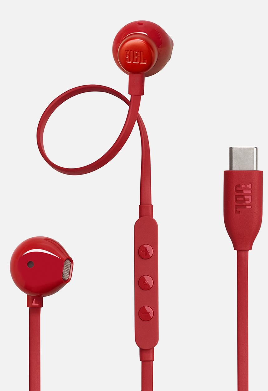JBL - Tune 305C Wired Hi-res Earbud - Red