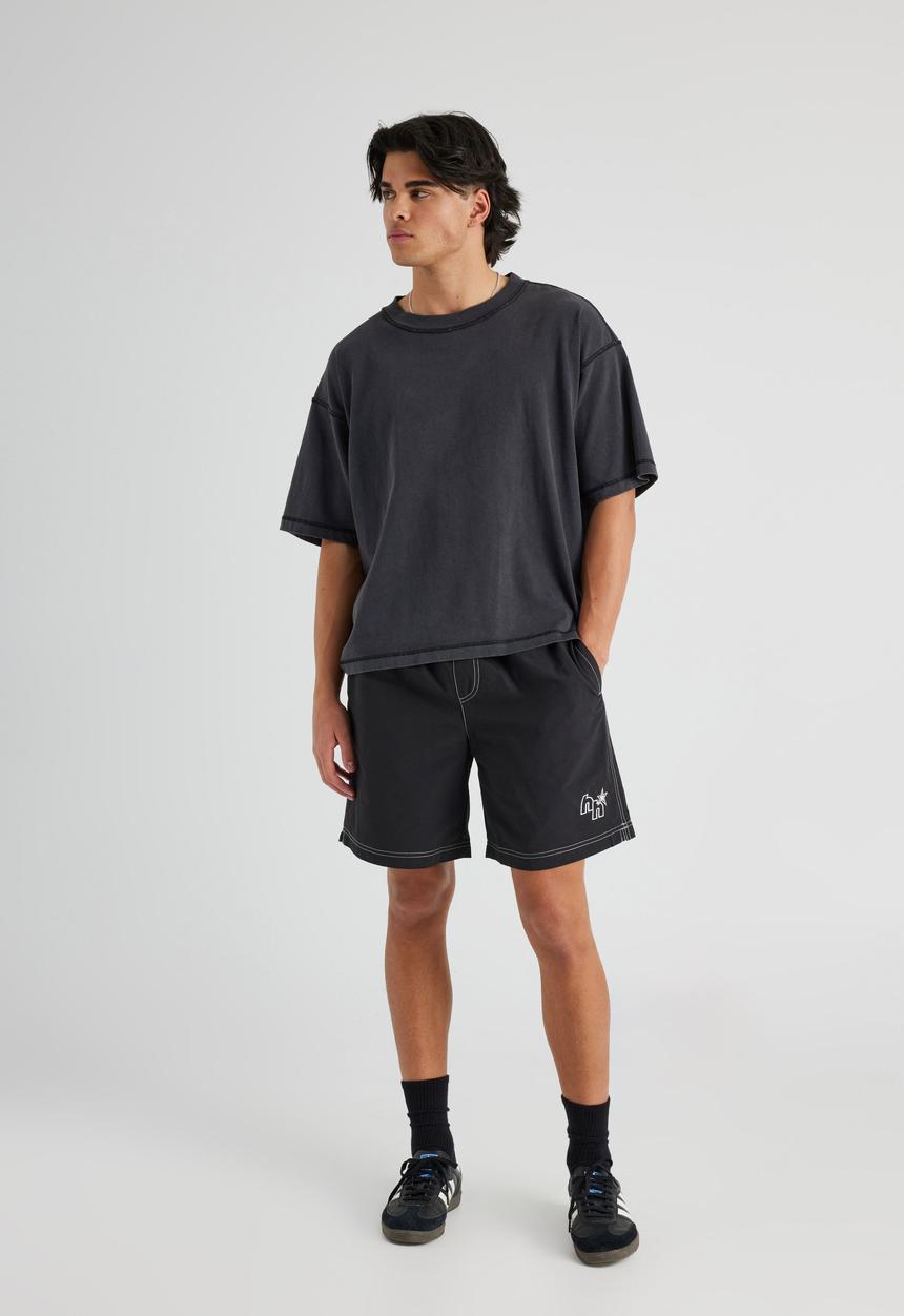 Factorie - Half Half New Street Short - Black/Contrast Stitch