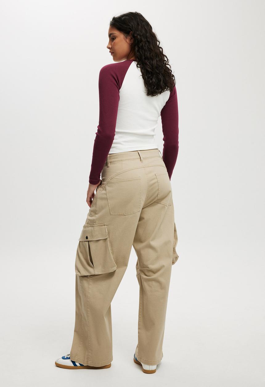 Cotton On - Cody Baggy Cargo Pant - Taupe