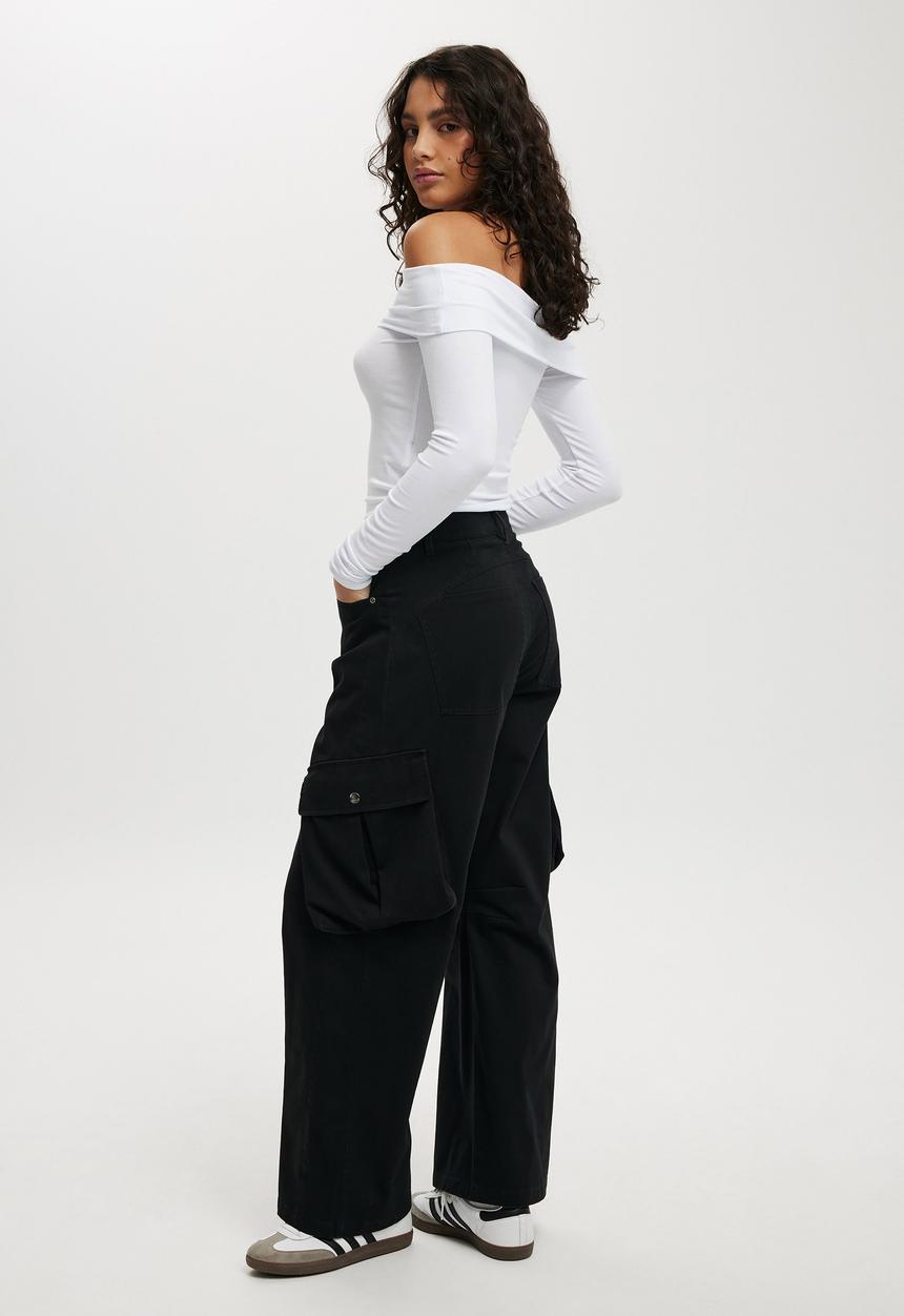 Cotton On - Cody Baggy Cargo Pant - Black