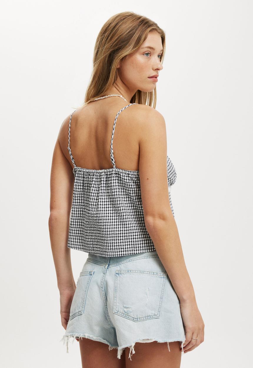 Cotton On - Lucy Lace Cami - Black Gingham