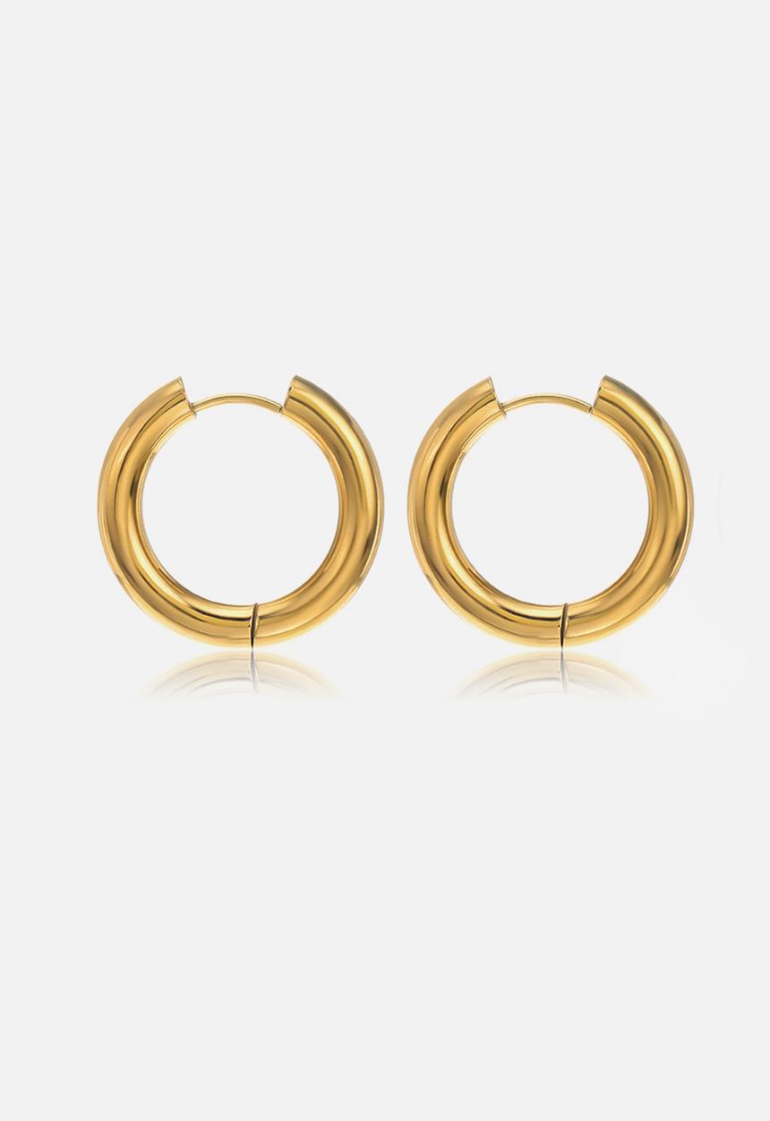 Zoe on Trend - Hinged hoop earring - gold