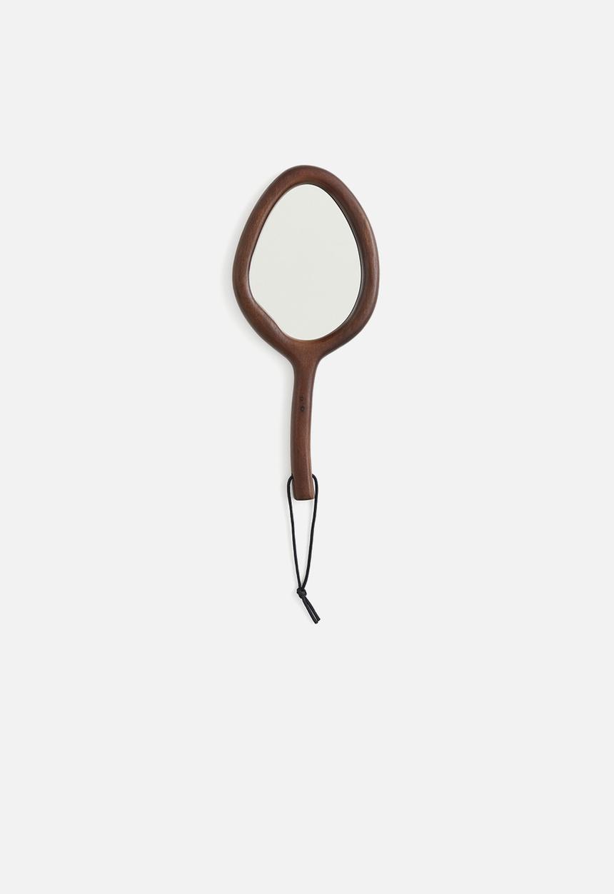 H&M - Handheld mango wood mirror - dark brown