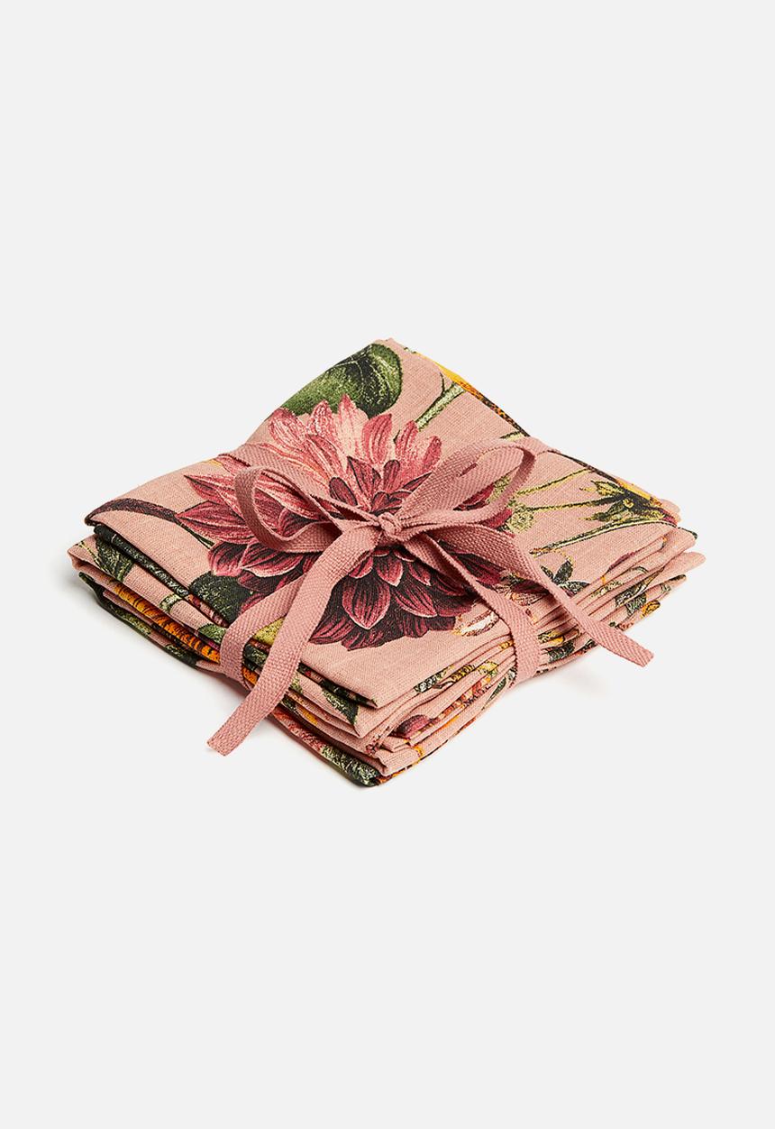 H&M - 4-Pack napkins - pink floral