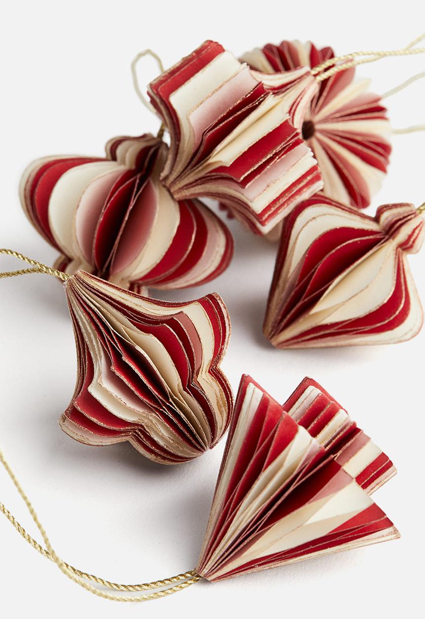 H&M - 6-Pack paper decorations - red striped