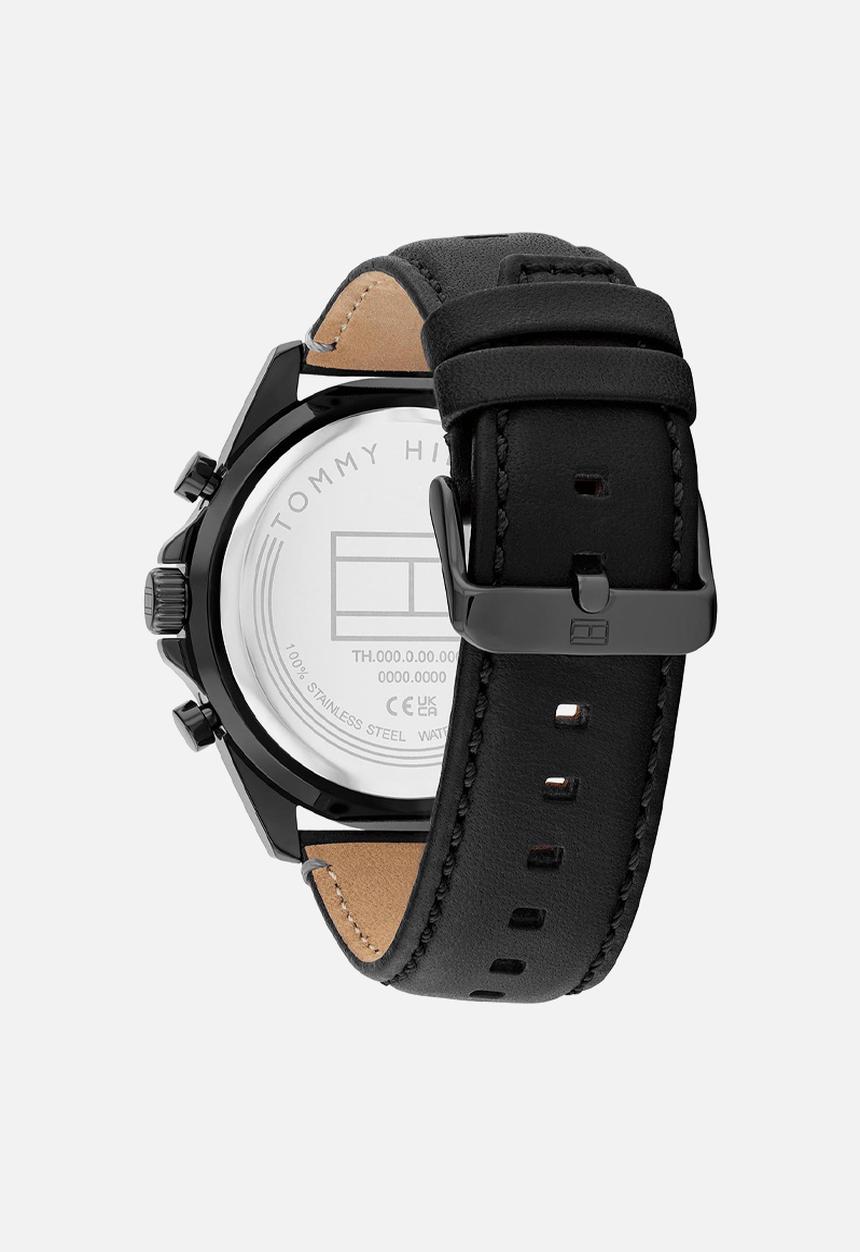 Tommy Hilfiger - Jax leather strap - black