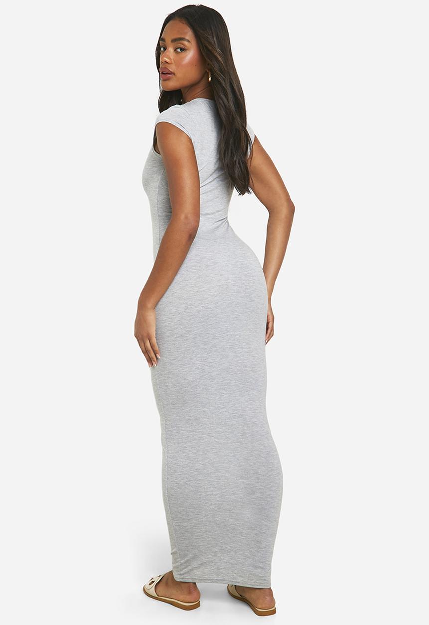 boohoo - Super Soft Cap Sleeve Maxi Dress - Grey Marl