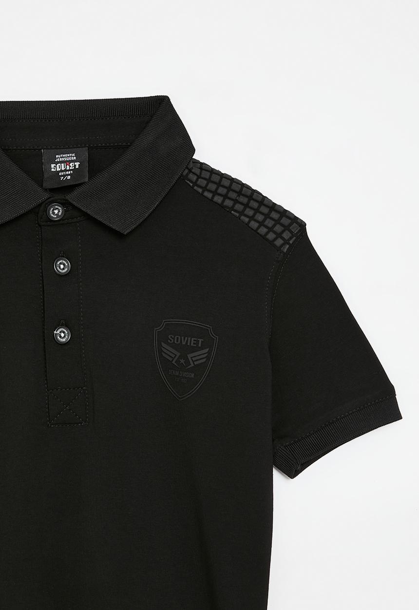 SOVIET - Short sleeve fashion golfer - black