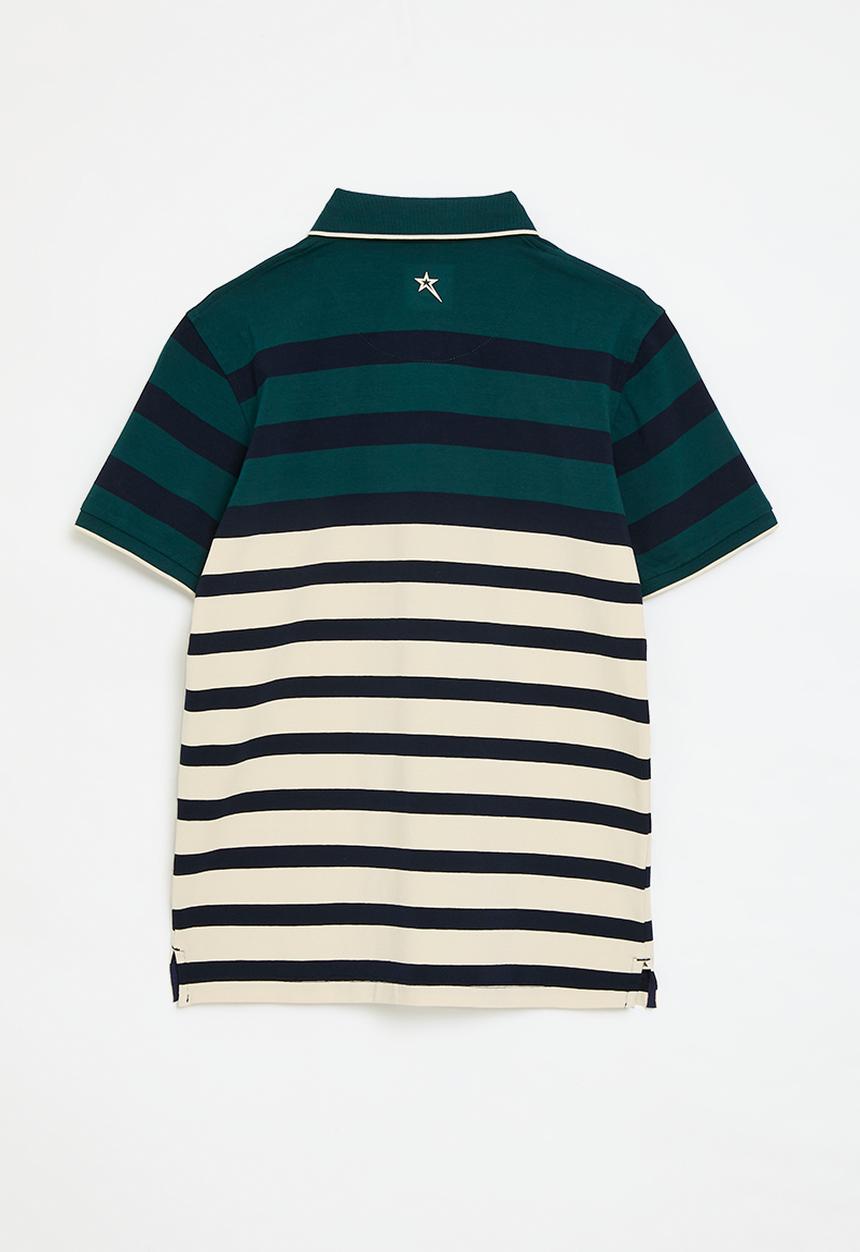SOVIET - Boys y/dye stripe golfer - deep teal