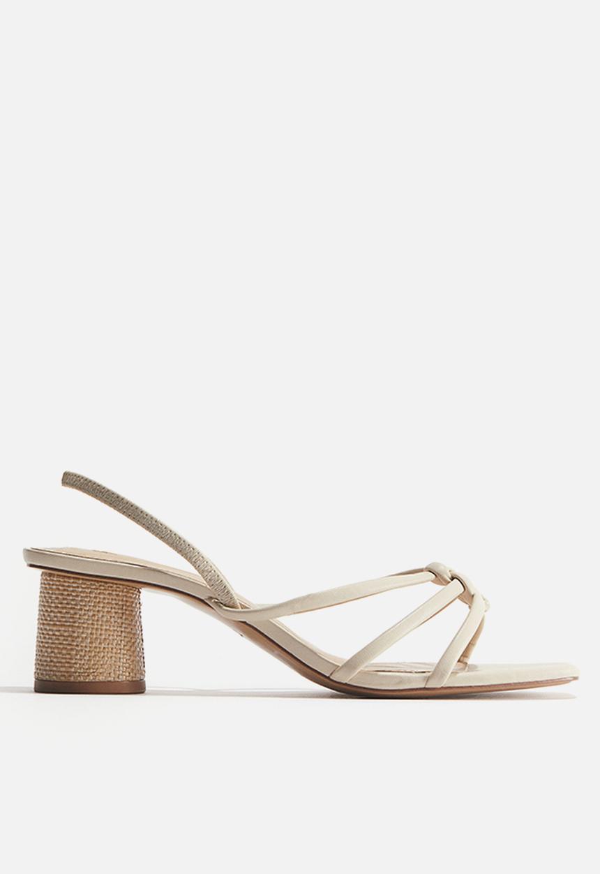 H&M - Strappy heeled sandals - light beige