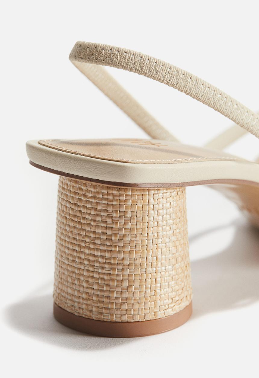 H&M - Strappy heeled sandals - light beige