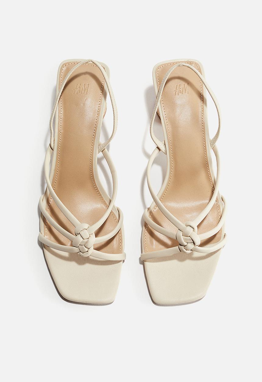H&M - Strappy heeled sandals - light beige