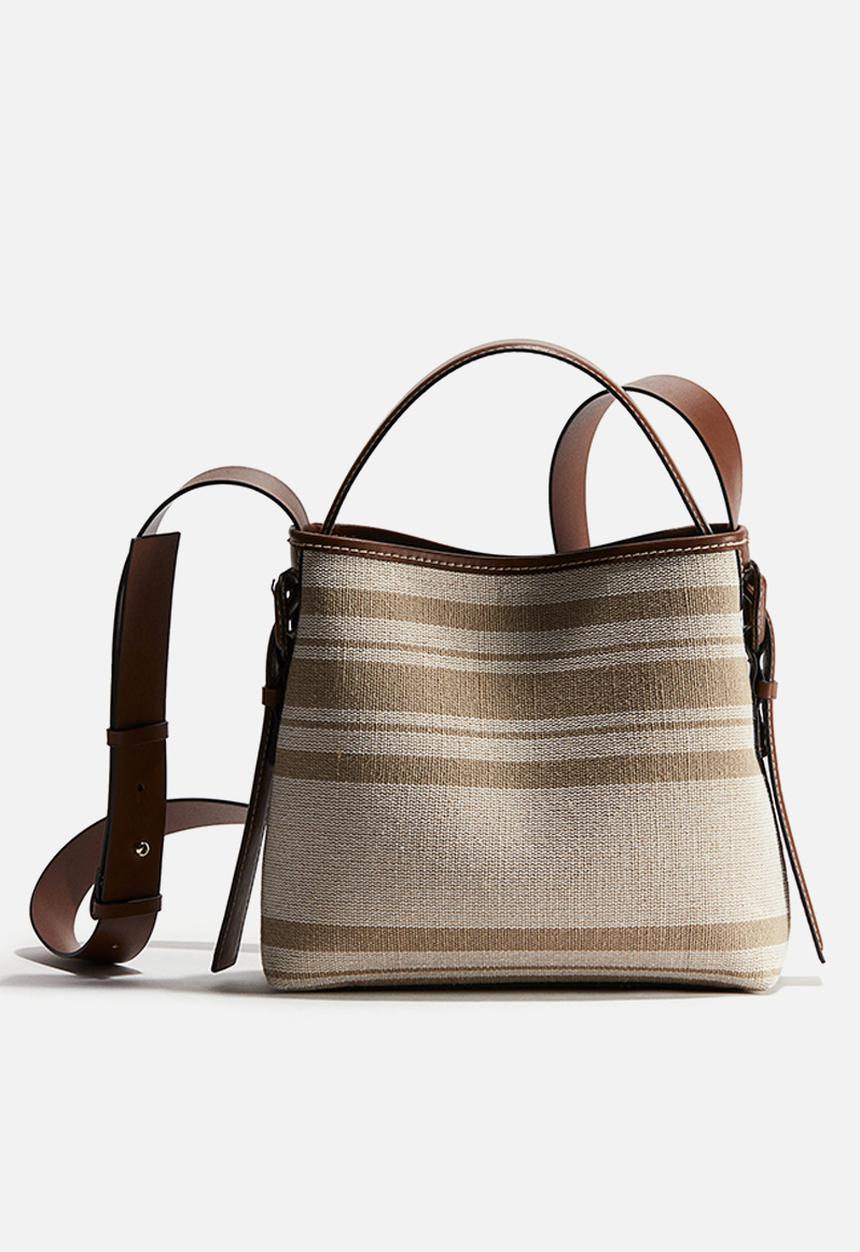 H&M - Crossbody bag - beige striped