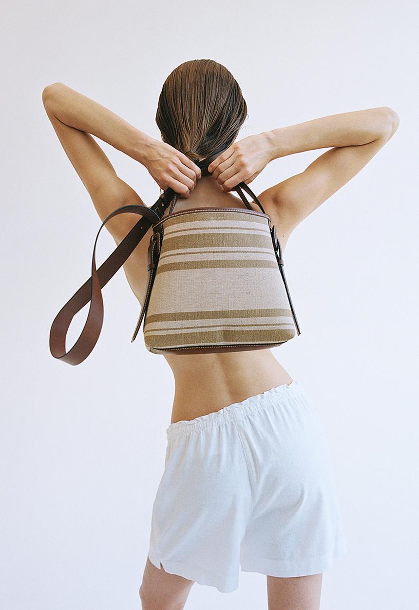 H&M - Crossbody bag - beige striped