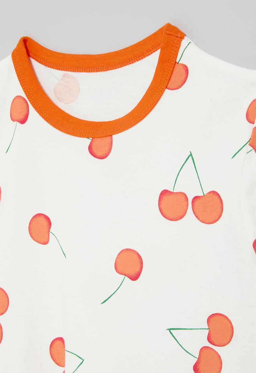 Pop Candy - Printed tee - orange & white