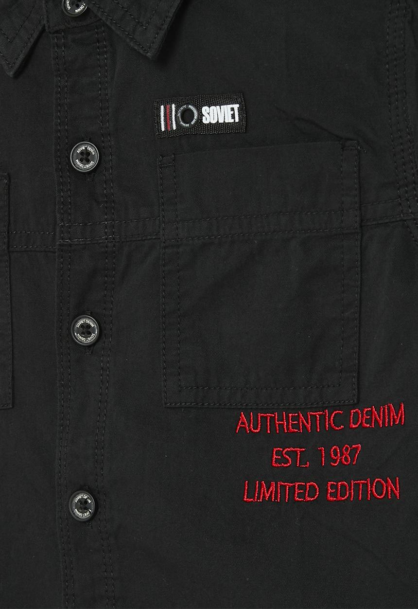 SOVIET - Boys long sleeve fashion shirt - black