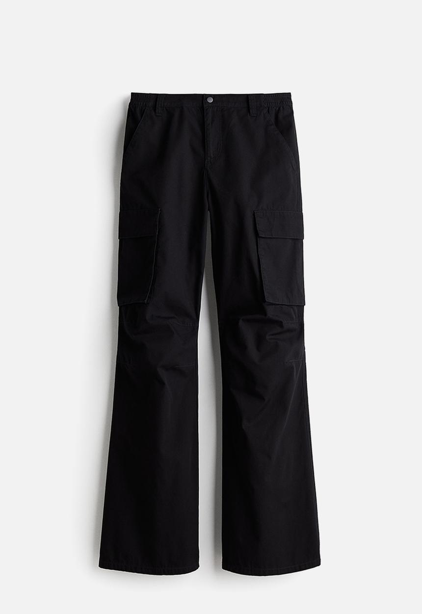 H&M - Canvas cargo trousers - black