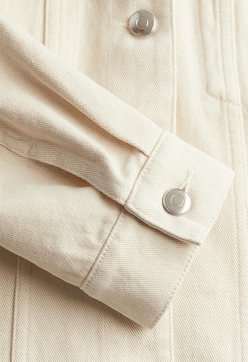 H&M - Tapered-waist denim jacket - white