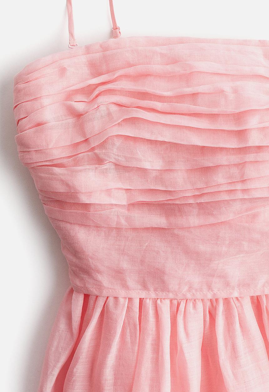 H&M - Ramie bandeau dress - light pink