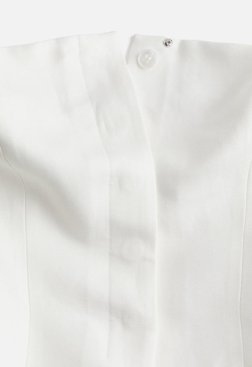 H&M - Linen-blend bandeau top - white