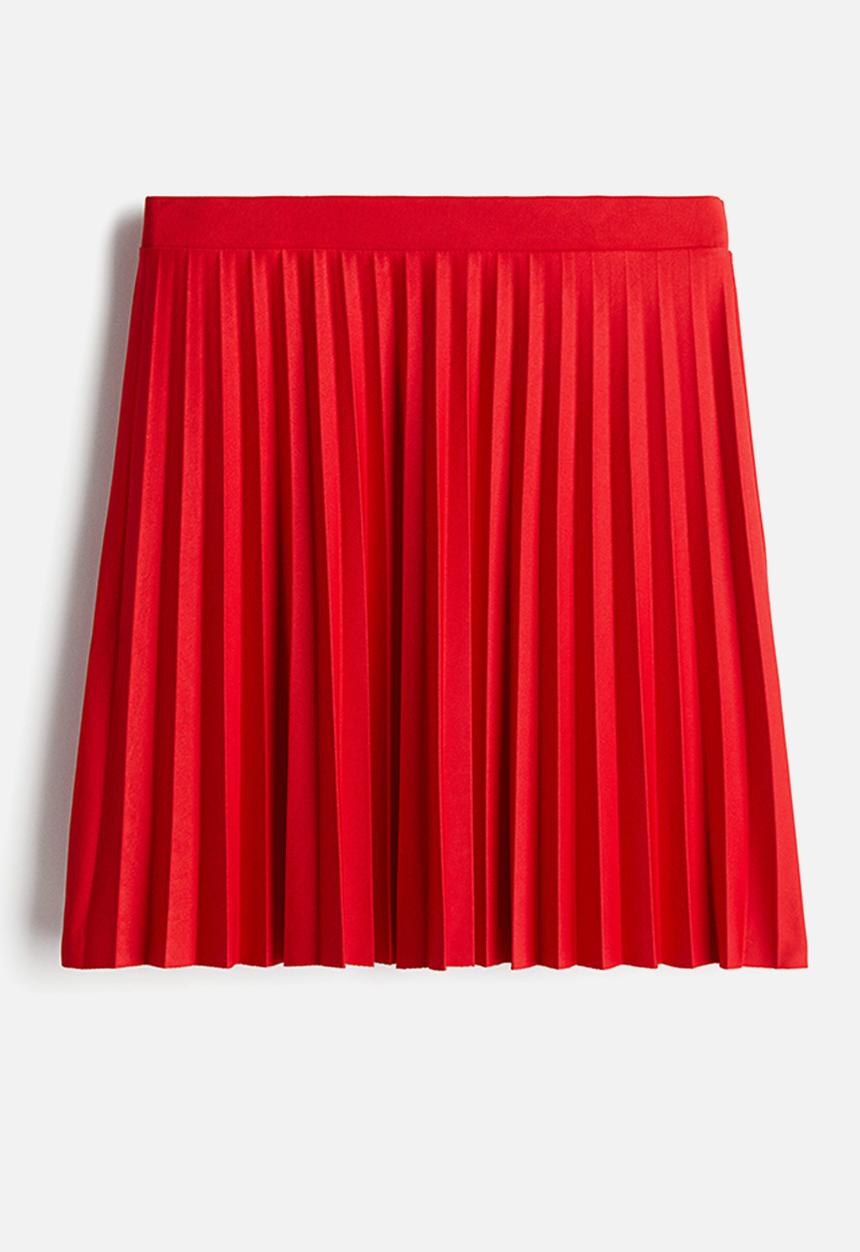 H&M - Pleated jersey skirt - bright red