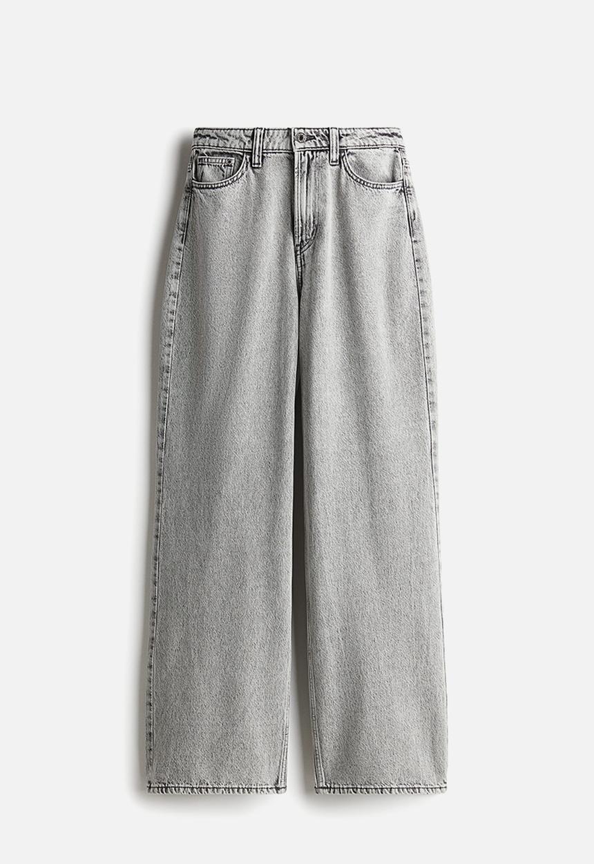 Curvy fit wide ultra high jeans - grey - 1236089001