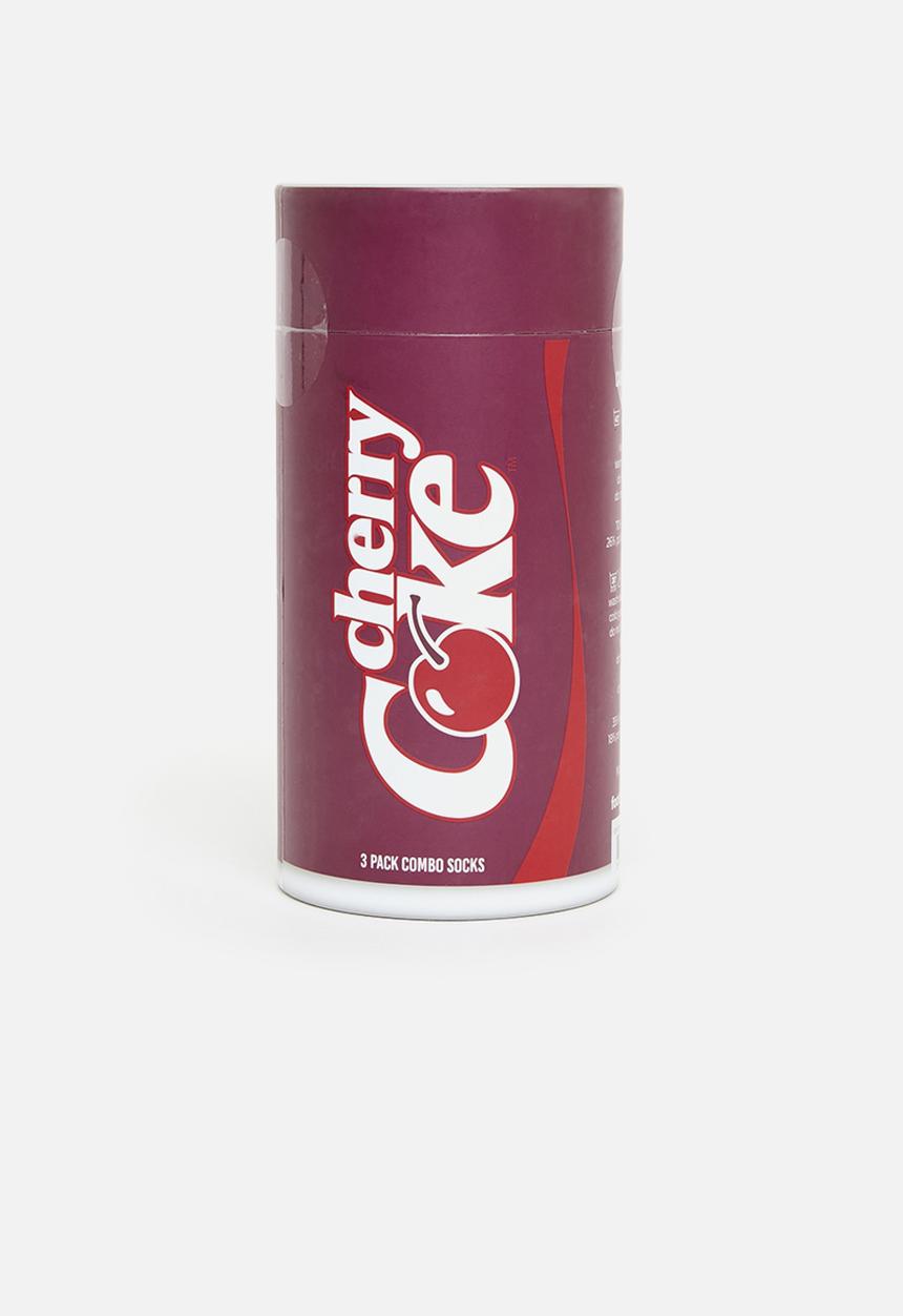 Foot-ies - Cherry coke combo socks 3 pack gift can - multi