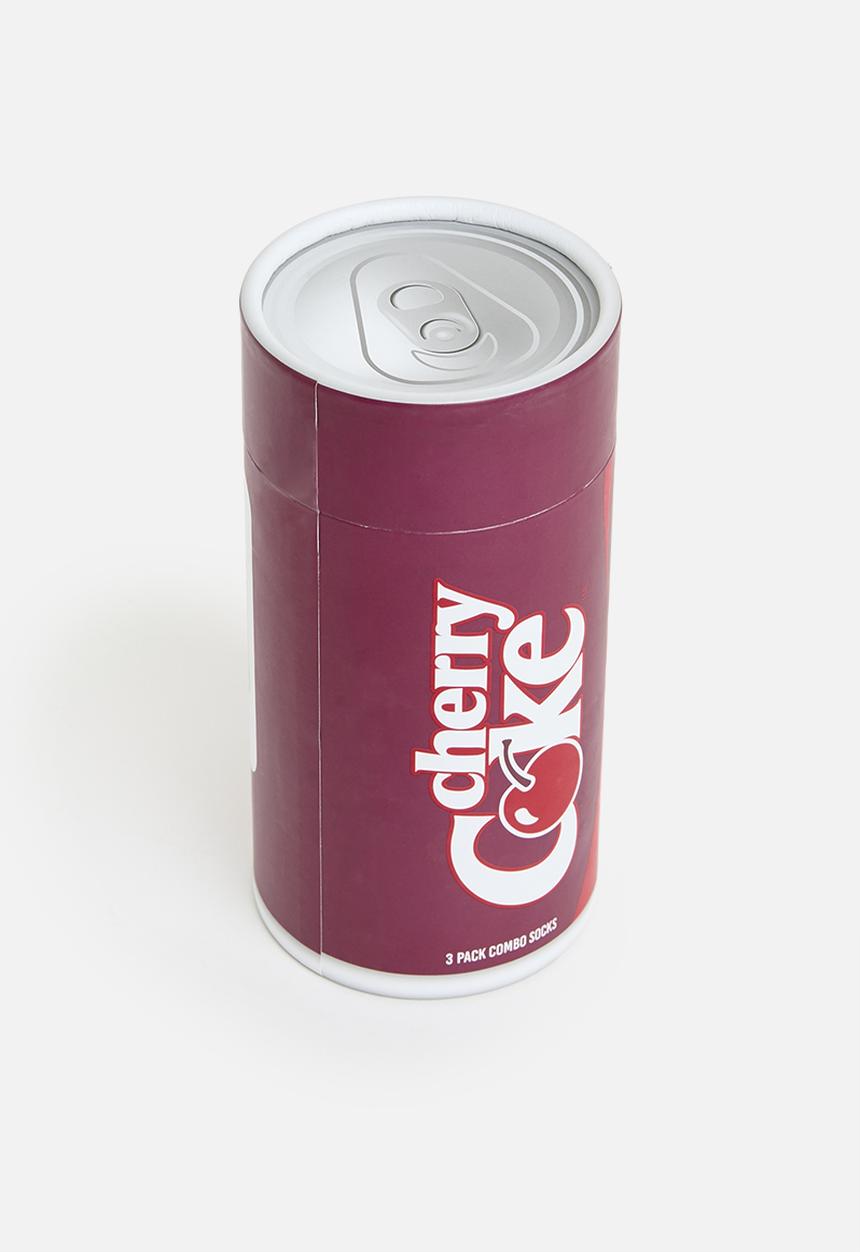 Foot-ies - Cherry coke combo socks 3 pack gift can - multi