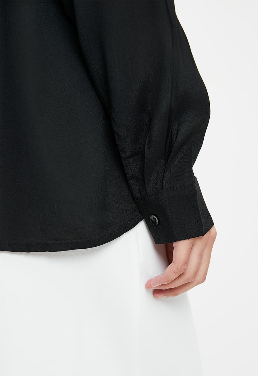 POLO - Wmn Gabriella Long sleeve Blouse - Black