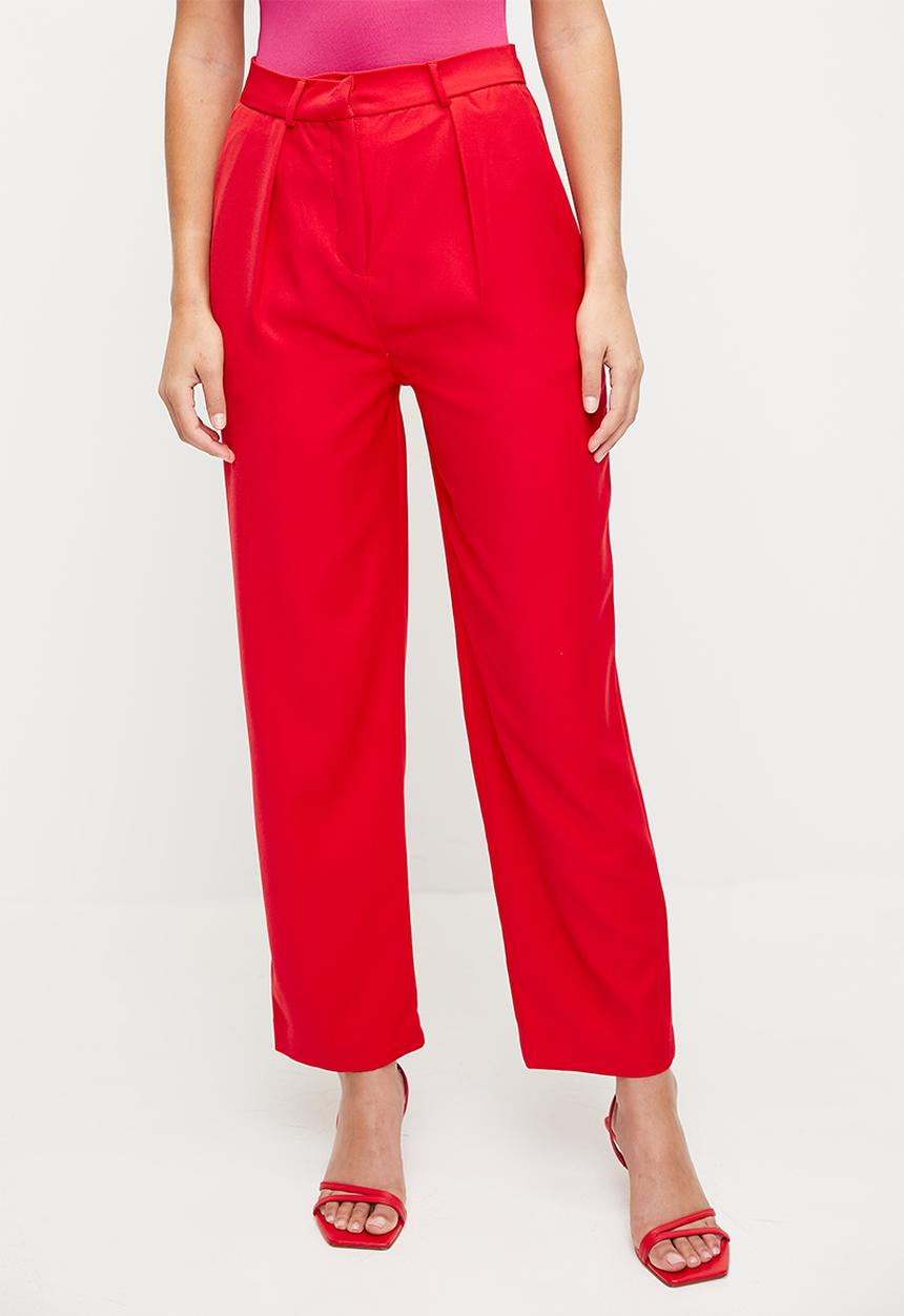 Me&B - Tailored Carrot Leg Pants - Red