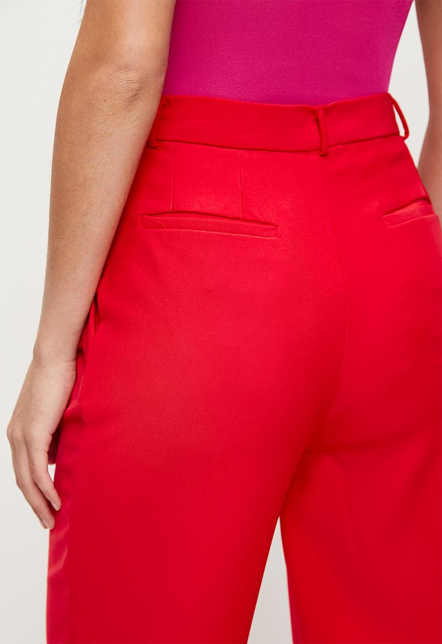Me&B - Tailored Carrot Leg Pants - Red