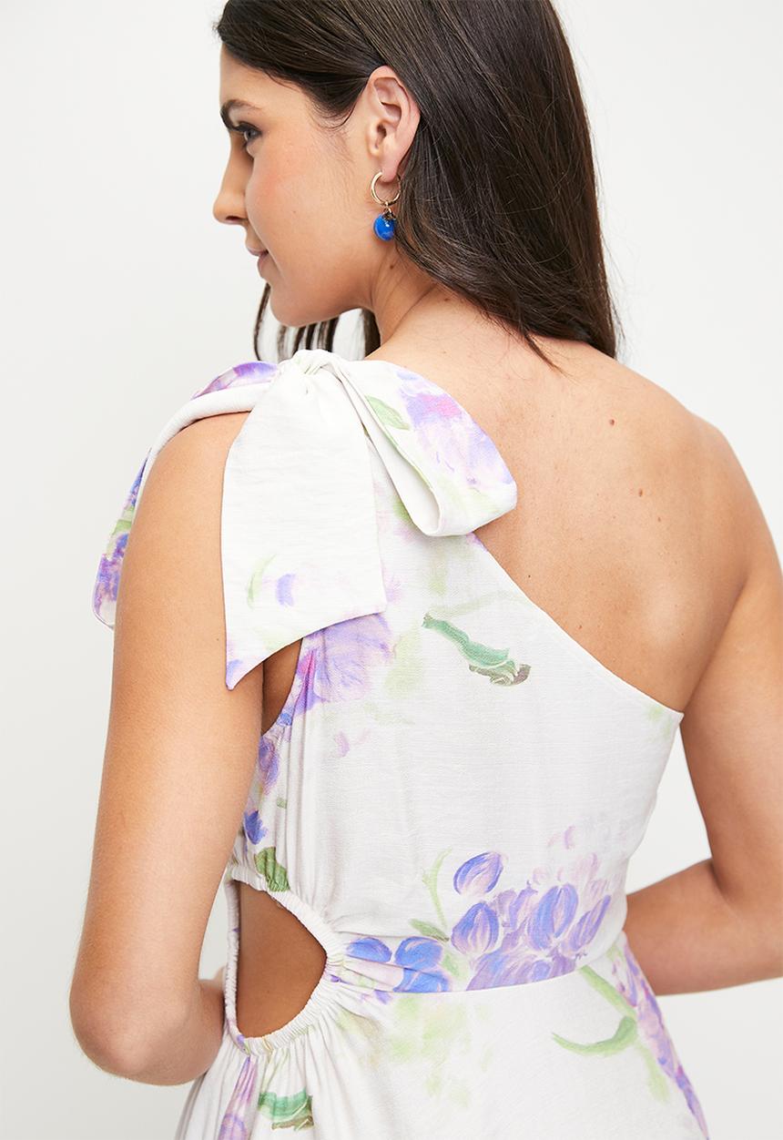 MILLA - Asymmetric Bow Detail Maxi Dress - Multi 