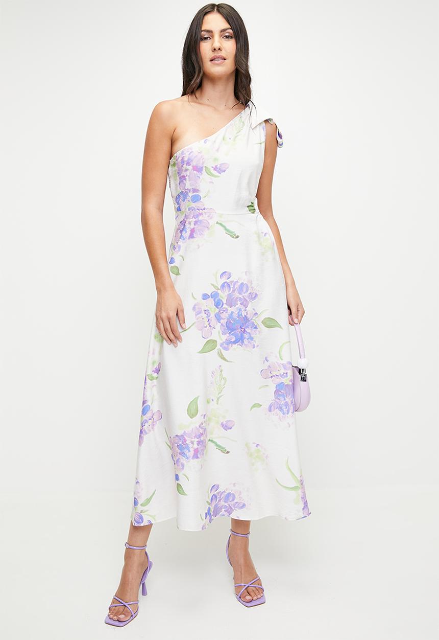 MILLA - Asymmetric Bow Detail Maxi Dress - Multi 