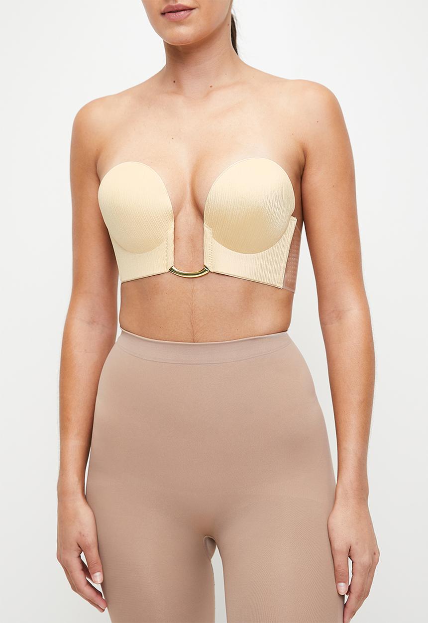 Easy Curves Shapewear - Plunge neckline gold metal - neutral