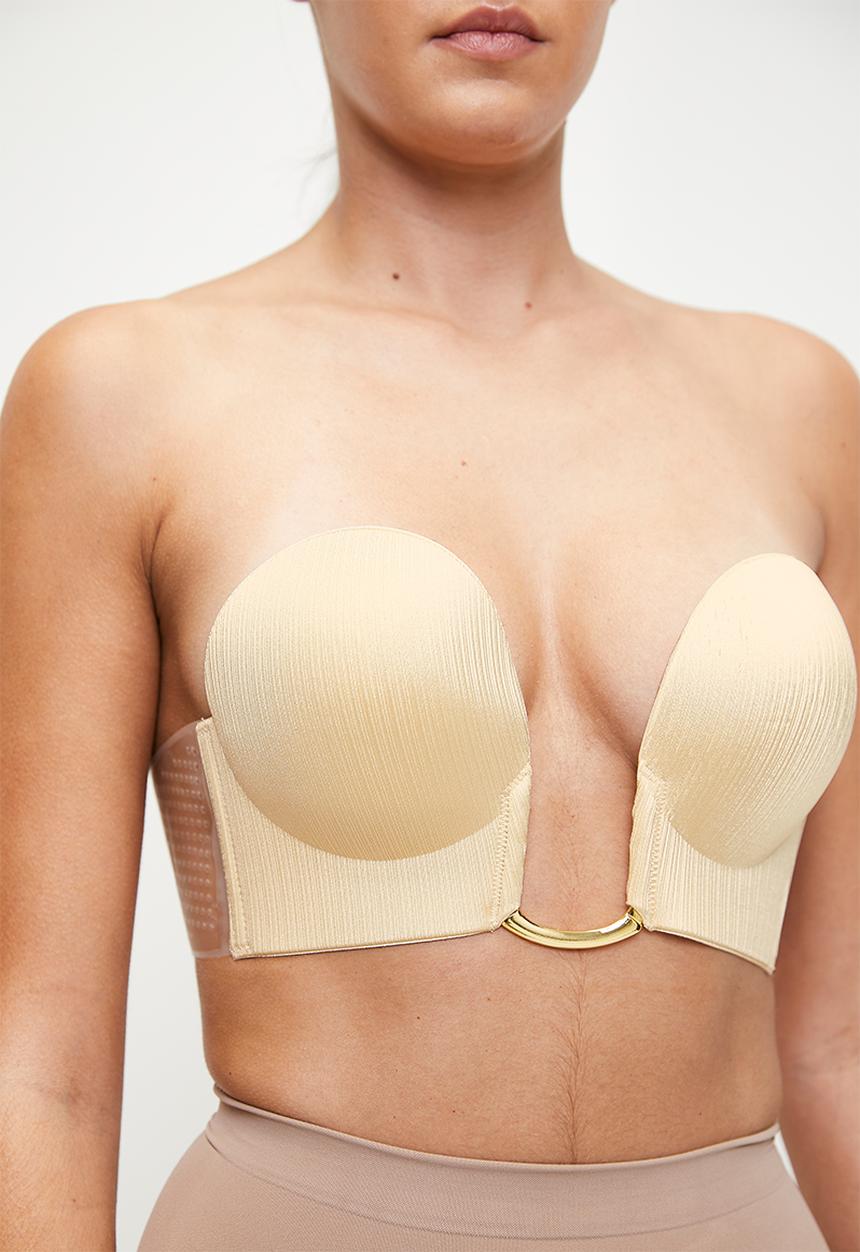 Easy Curves Shapewear - Plunge neckline gold metal - neutral