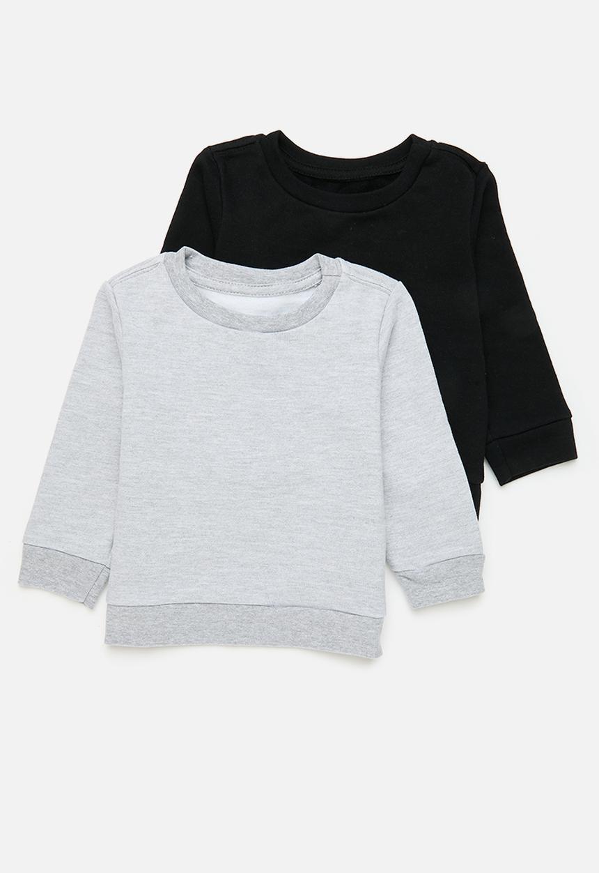 Pop Candy - 2 Pack plain sweatshirt - black/grey melange
