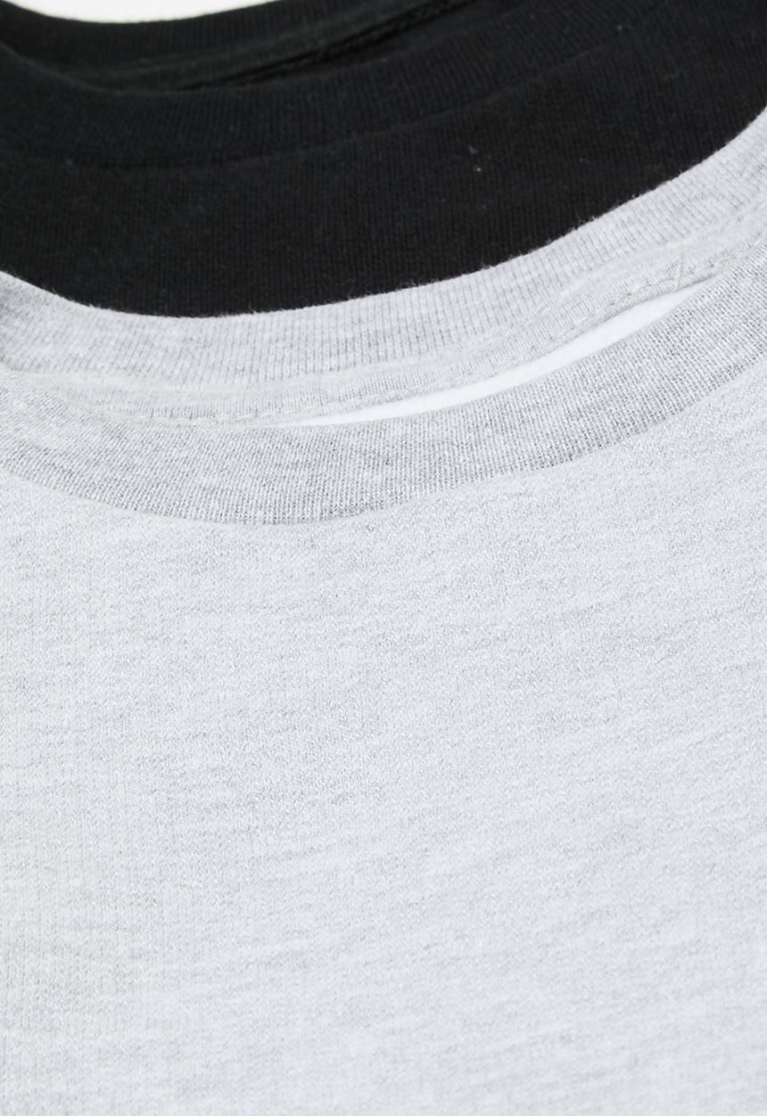 Pop Candy - 2 Pack plain sweatshirt - black/grey melange