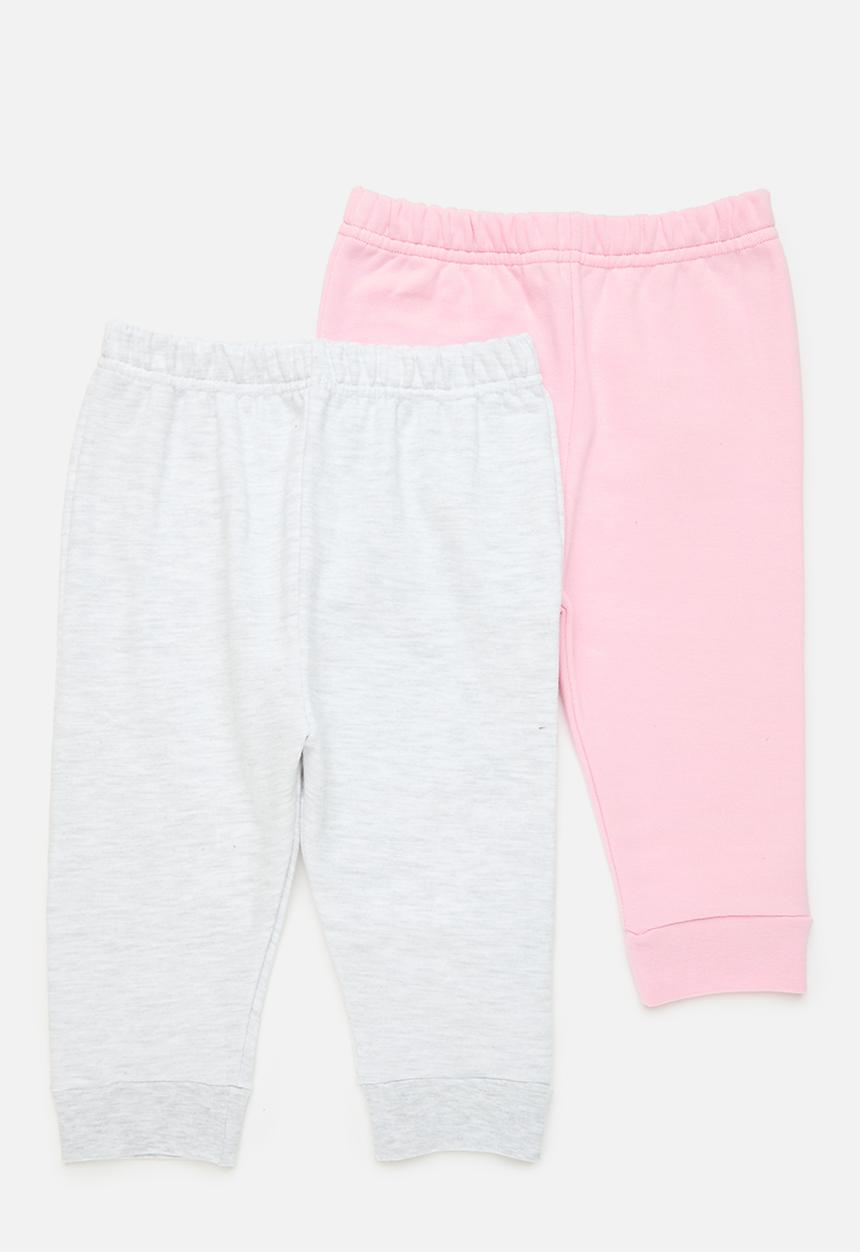 Pop Candy - 2 Pack joggers - pink & light grey