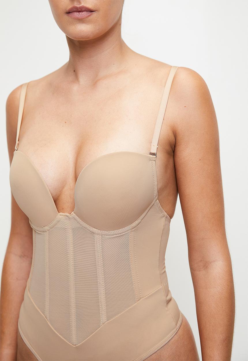 Easy Curves Shapewear - Corset shaper thong bodysuit - beige