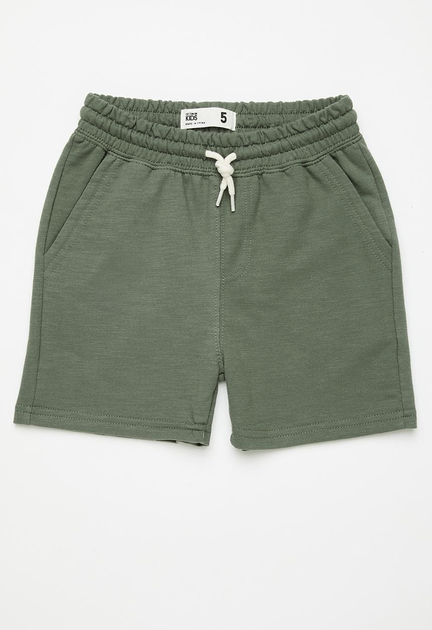 Cotton On - Multipack henry slouch short two pack - rainy day/swag green
