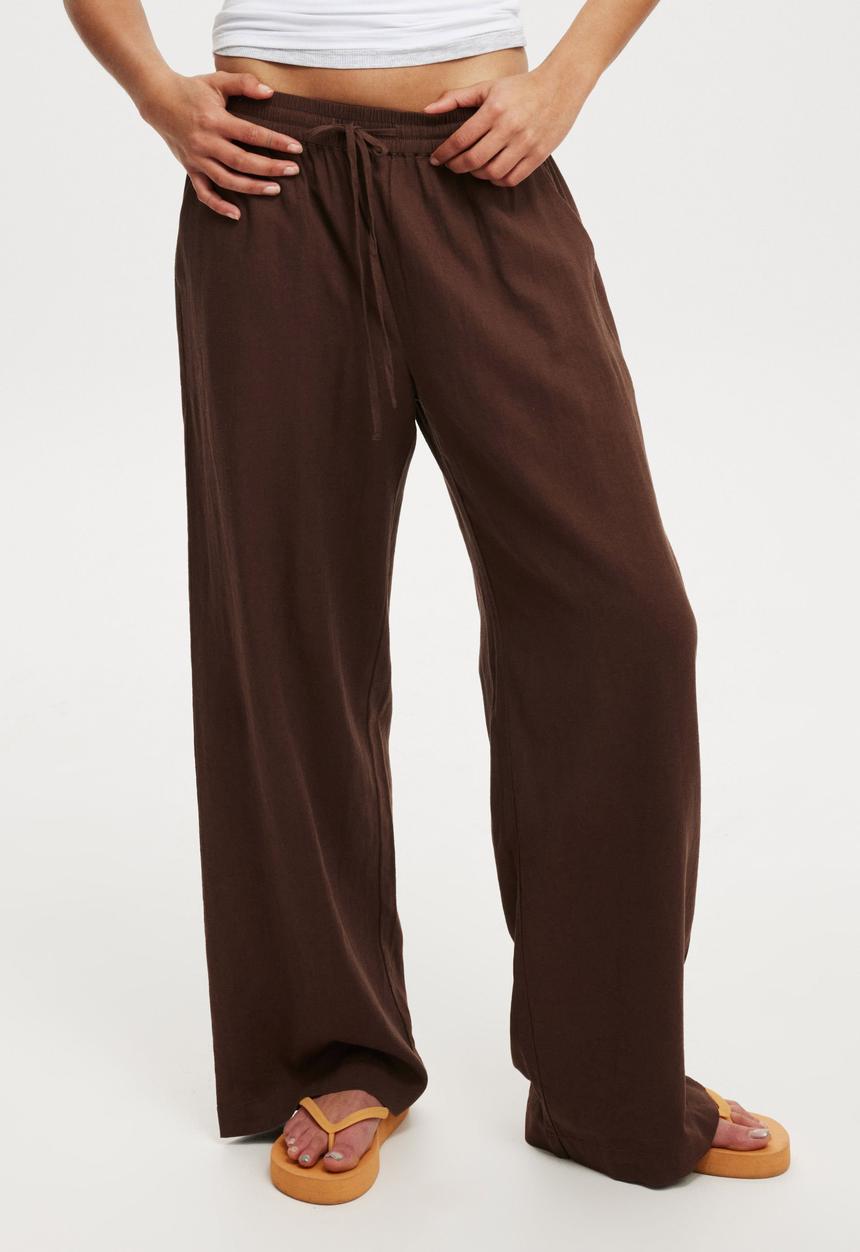 Cotton On - Haven Wide Leg Pant - Chocolate