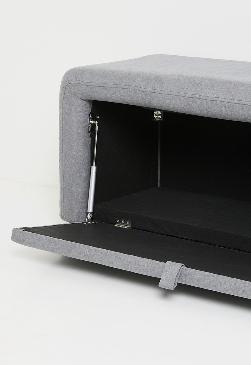 Sixth Floor - Pratense woven storage ottoman - Charcoal