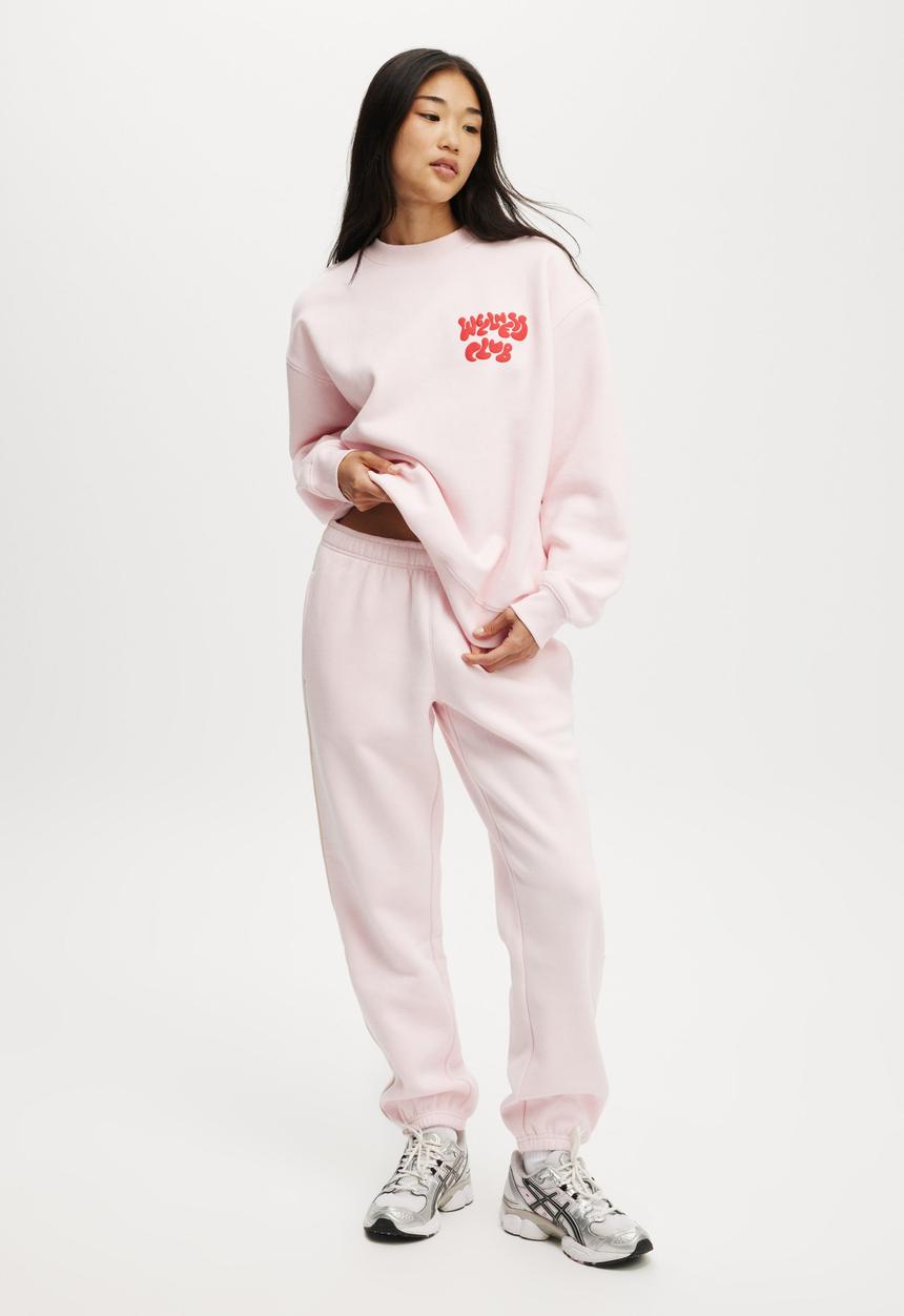 Cotton On - Plush Essential Gym Sweatpant - Cherry Dream/Coconut Milk