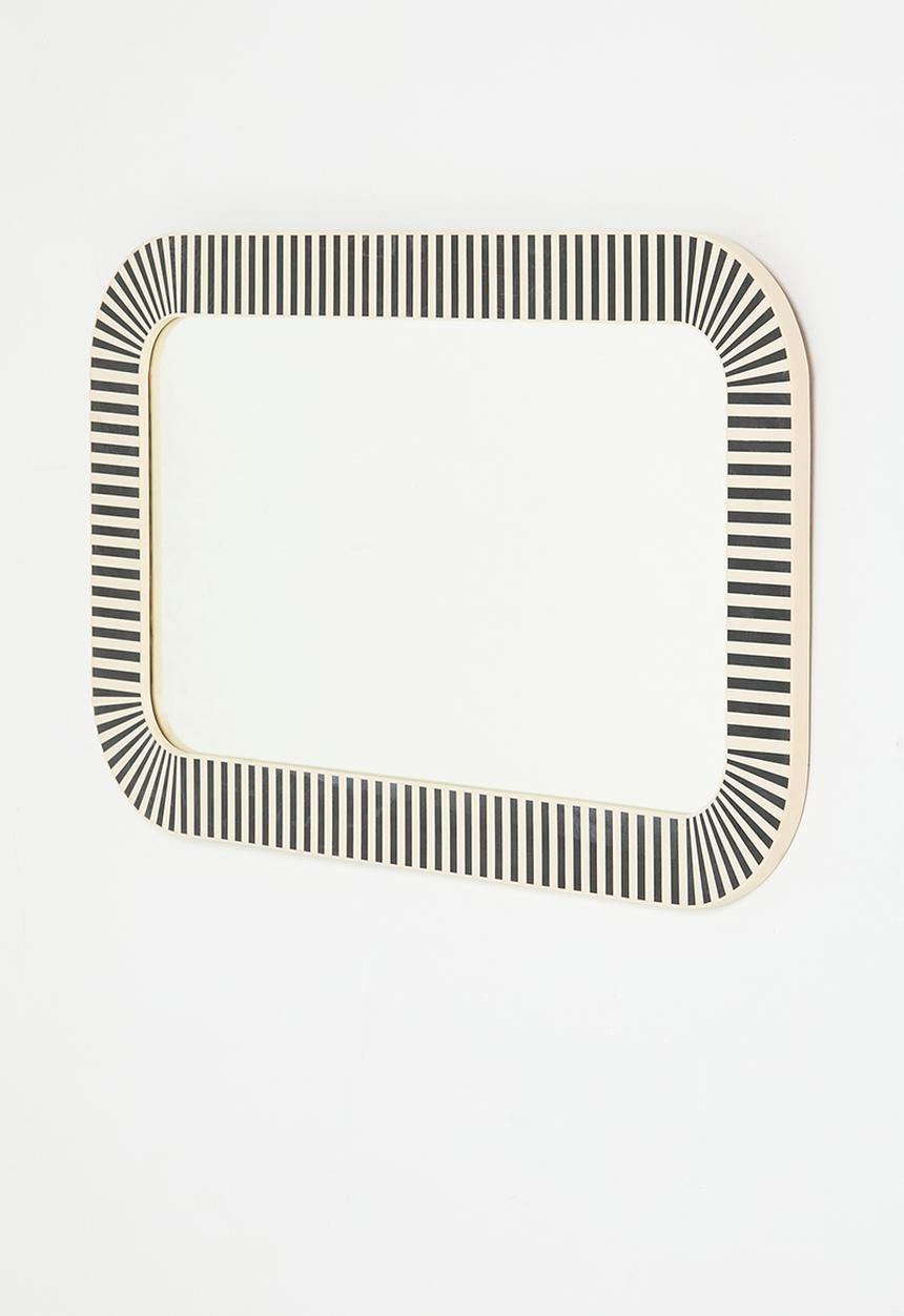 Sixth Floor - Inlay Rounded Rectangular mirror - Black & White