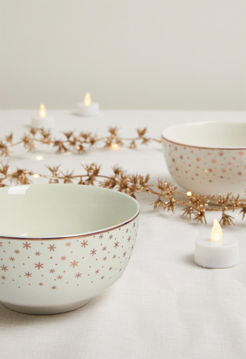 Excellent Houseware - Bone Porcelain Bowl set of 2 - gold